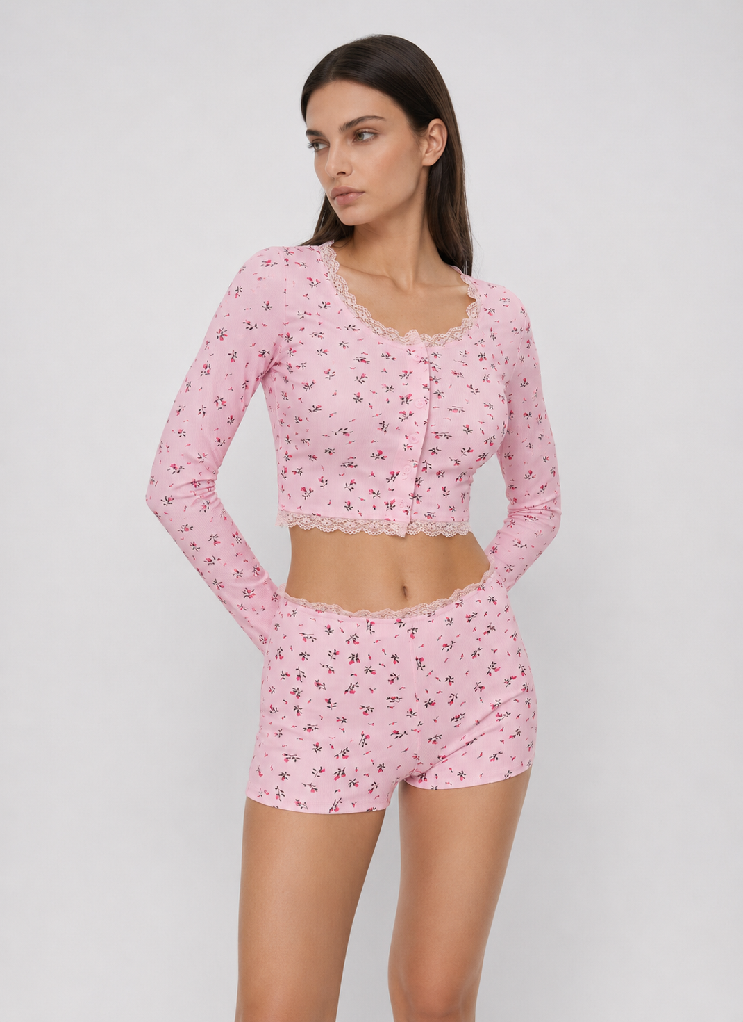 Floral Soft Girl Pajama Set