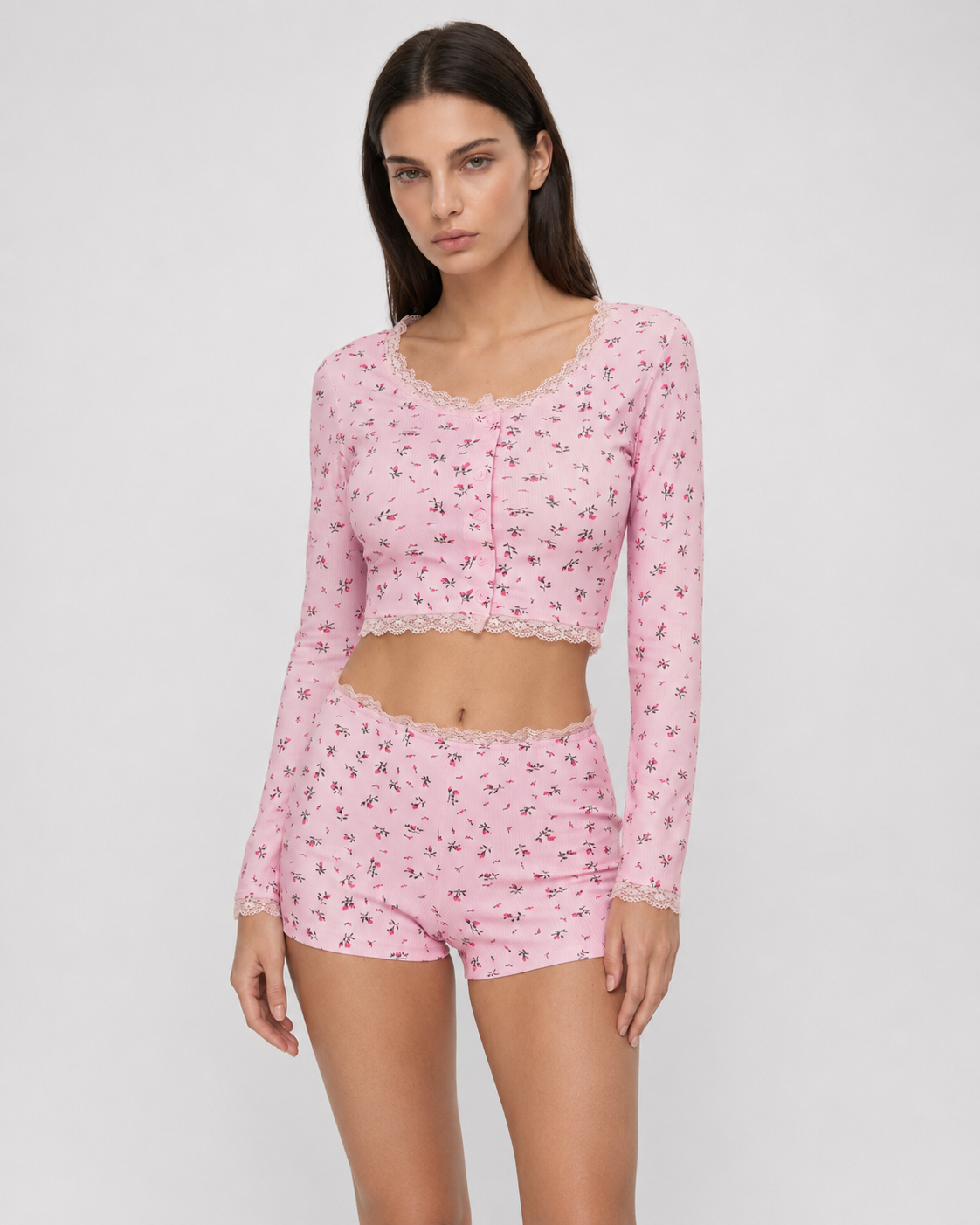 Floral Soft Girl Pajama Set