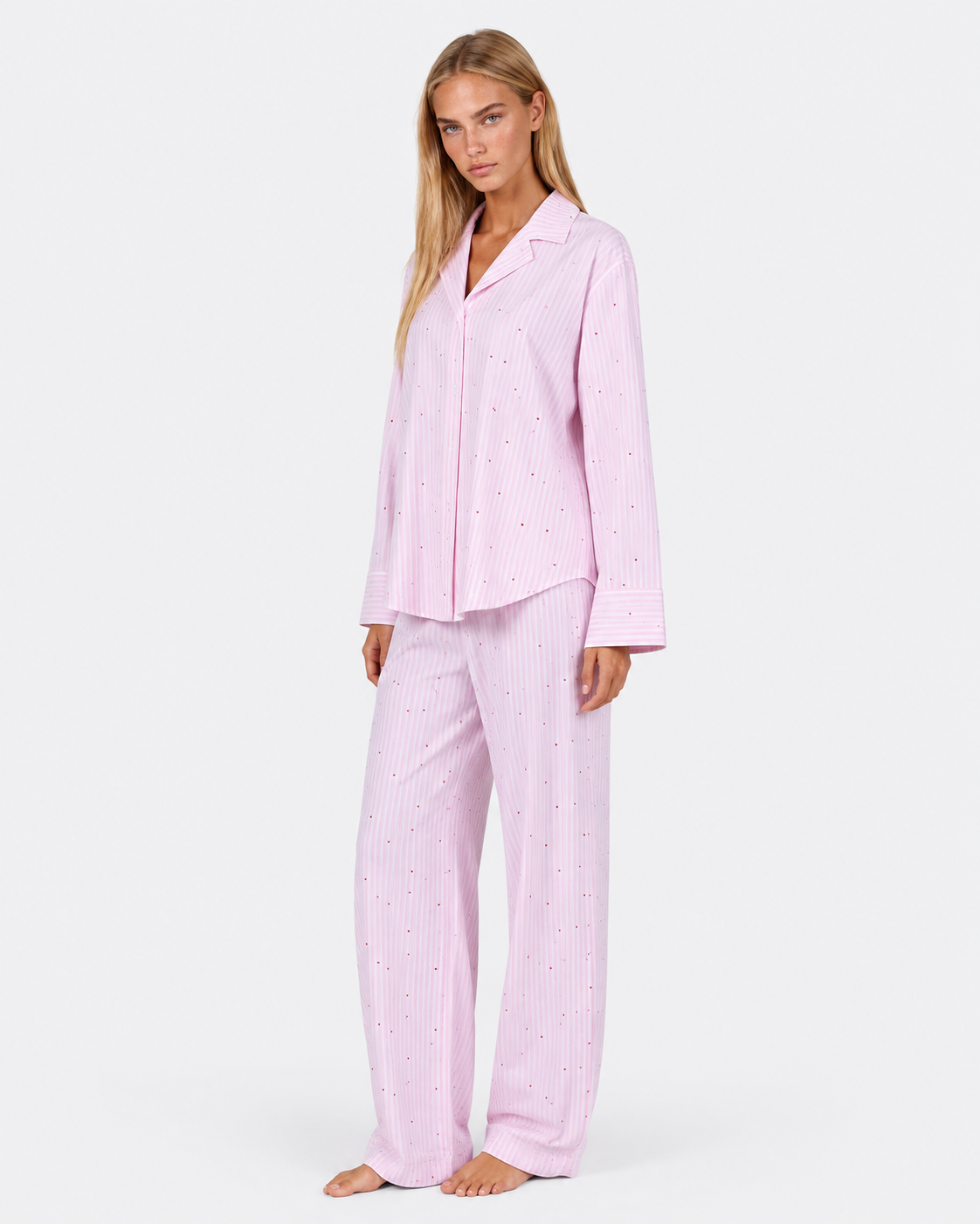 Sweetheart Striped Pajama Set