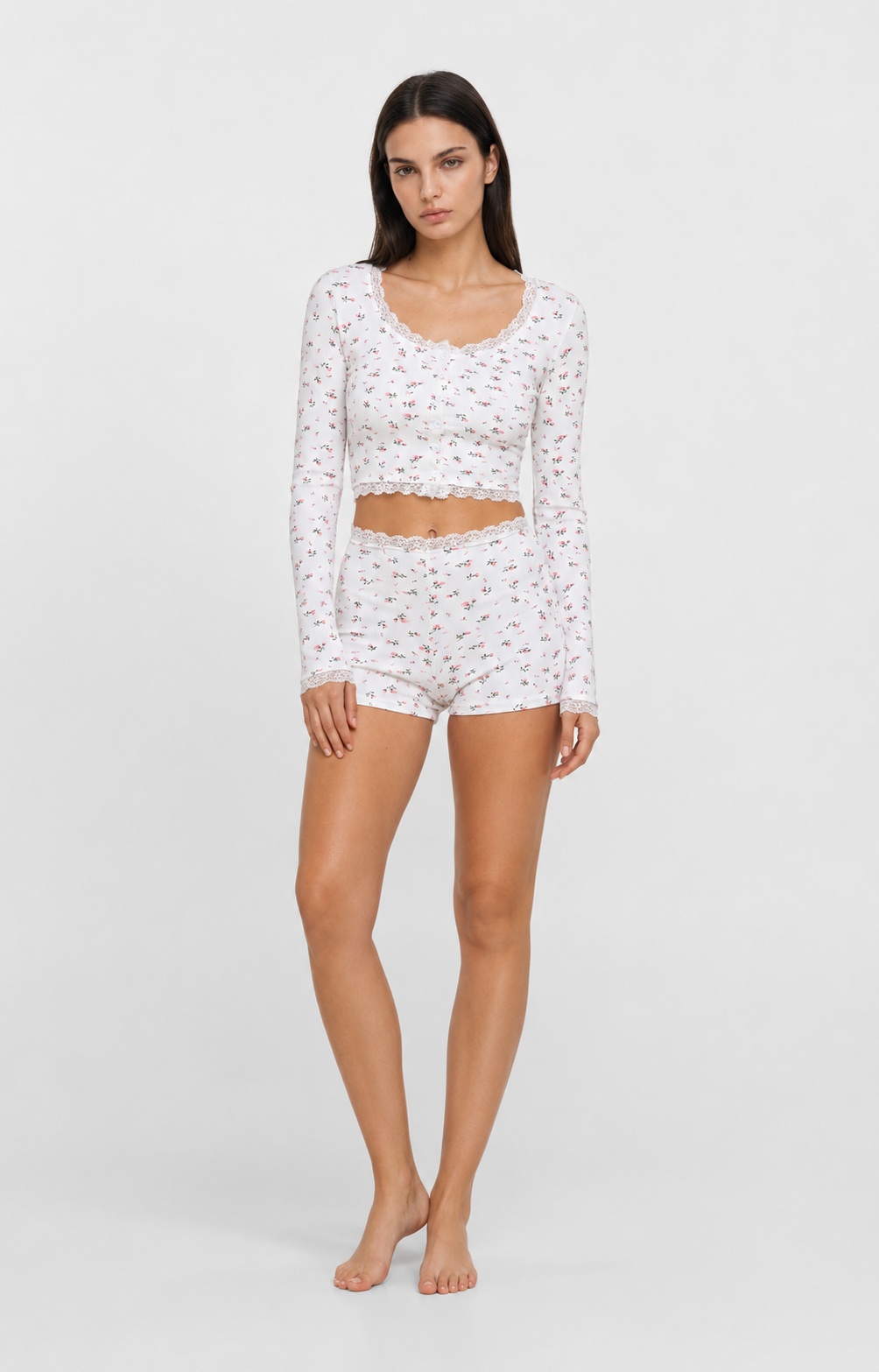 Floral Soft Girl Pajama Set