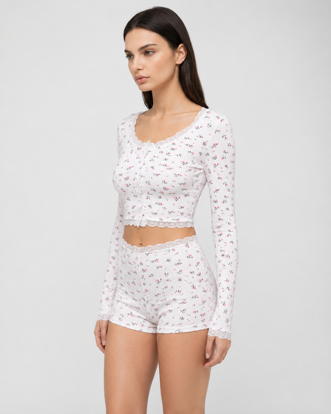 Floral Soft Girl Pajama Set