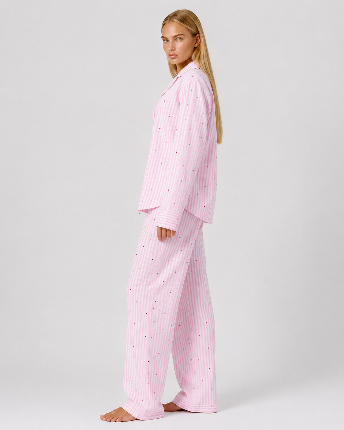 Sweetheart Striped Pajama Set
