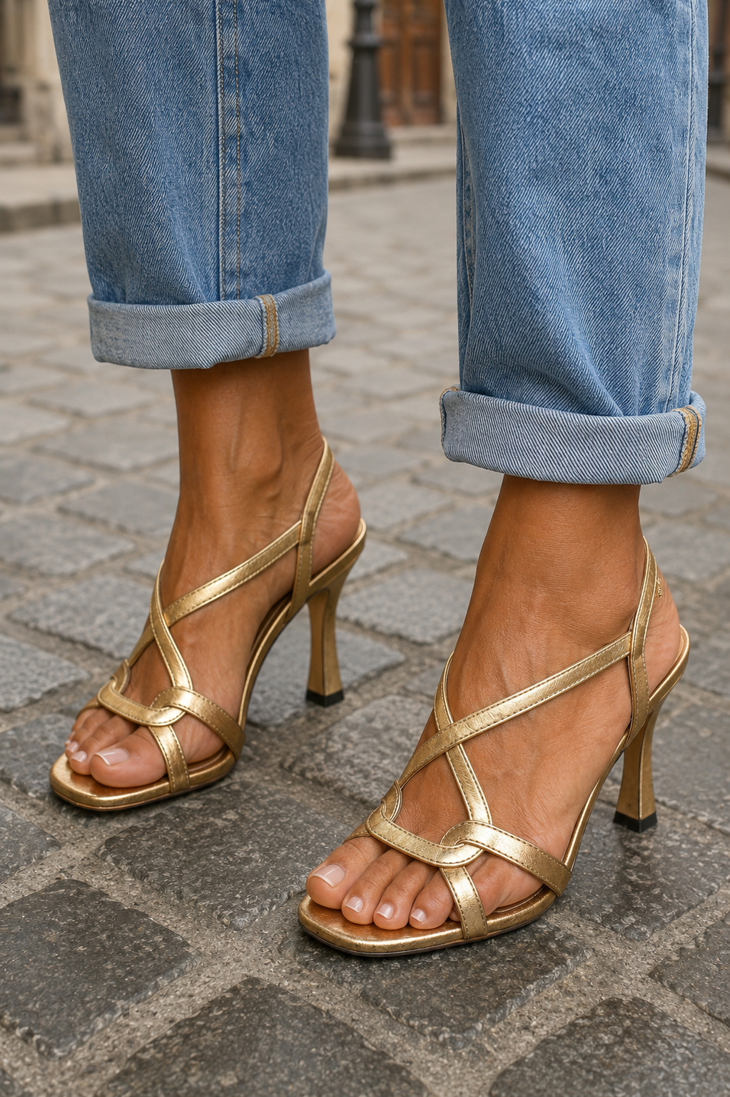 Cassie Golden Summer Charm Heels