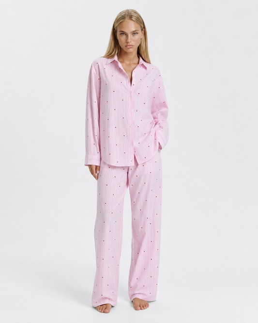 Sweetheart Striped Pajama Set