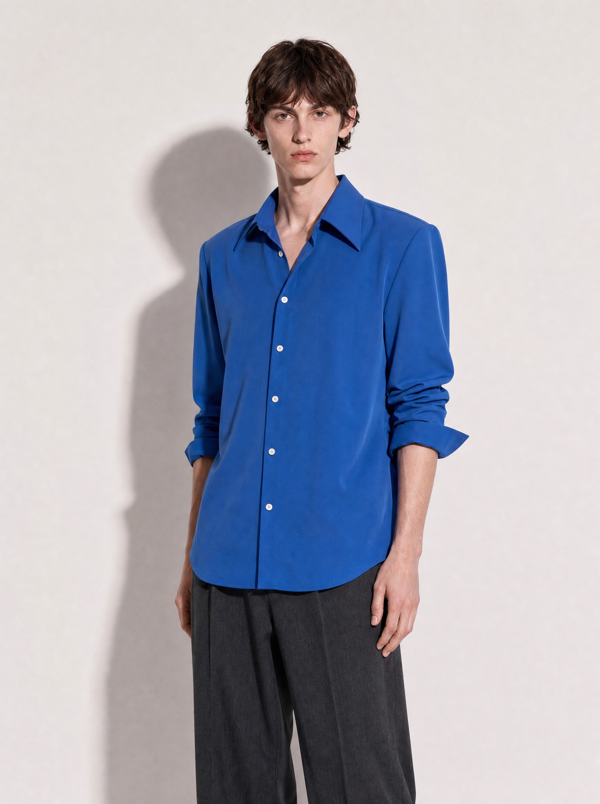 Jhon Structured Shoulder Padded Button-Up Shirt