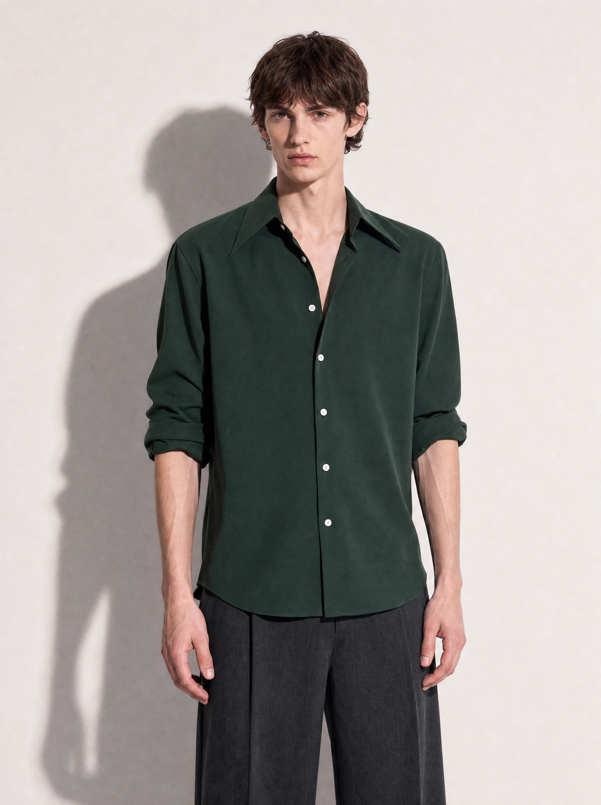 Jhon Structured Shoulder Padded Button-Up Shirt