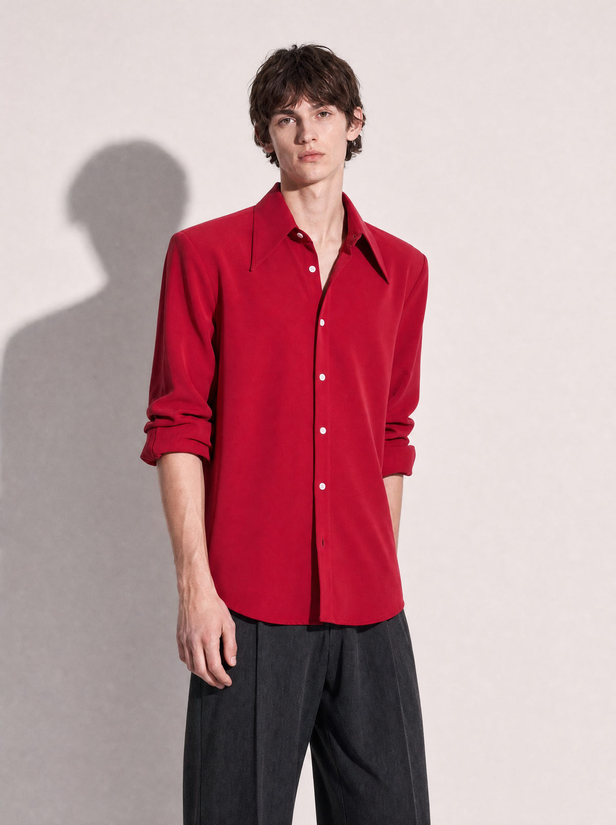 Jhon Structured Shoulder Padded Button-Up Shirt