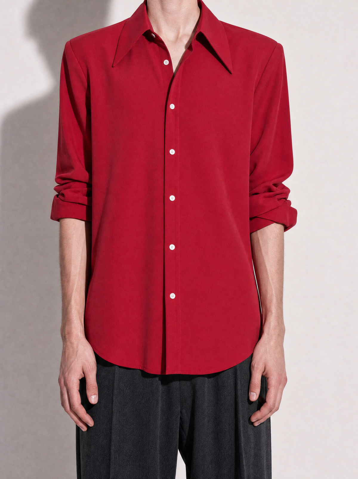 Jhon Structured Shoulder Padded Button-Up Shirt