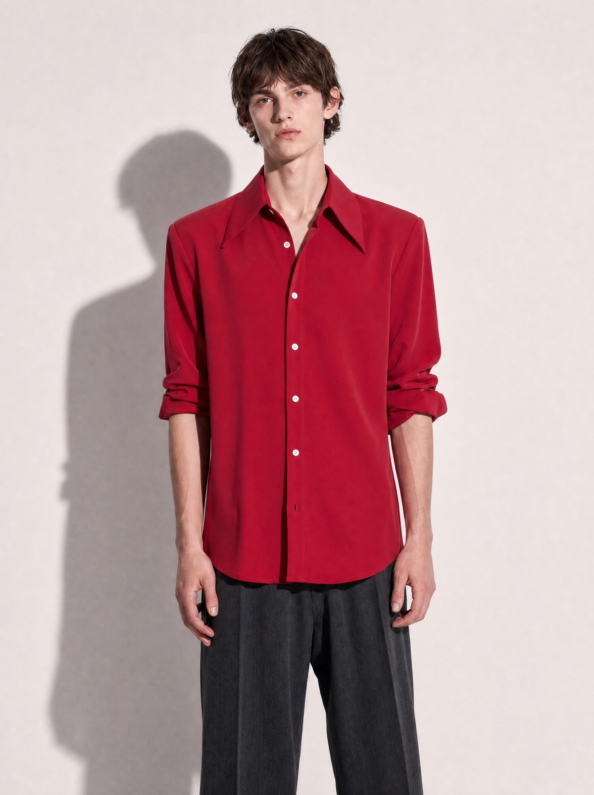 Jhon Structured Shoulder Padded Button-Up Shirt