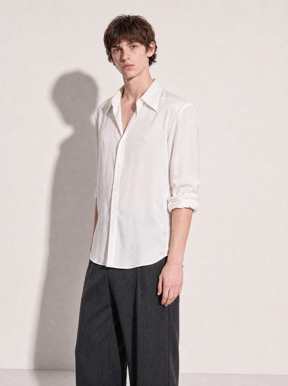 Jhon Structured Shoulder Padded Button-Up Shirt
