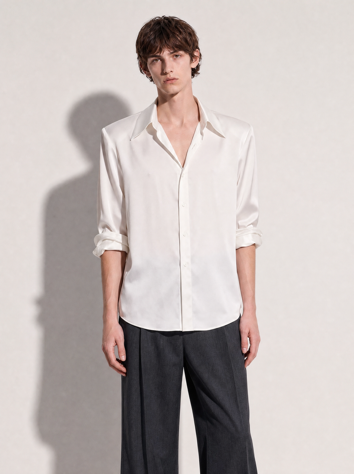 Jhon Structured Shoulder Padded Button-Up Shirt