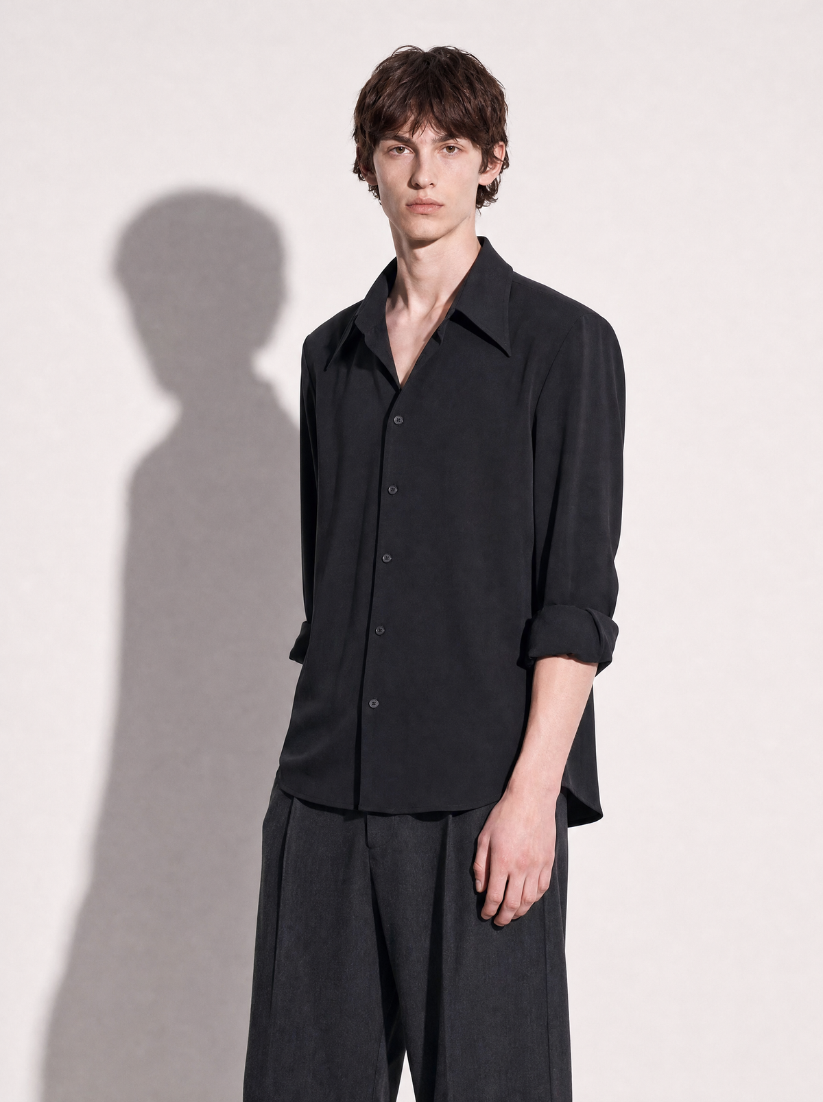 Jhon Structured Shoulder Padded Button-Up Shirt