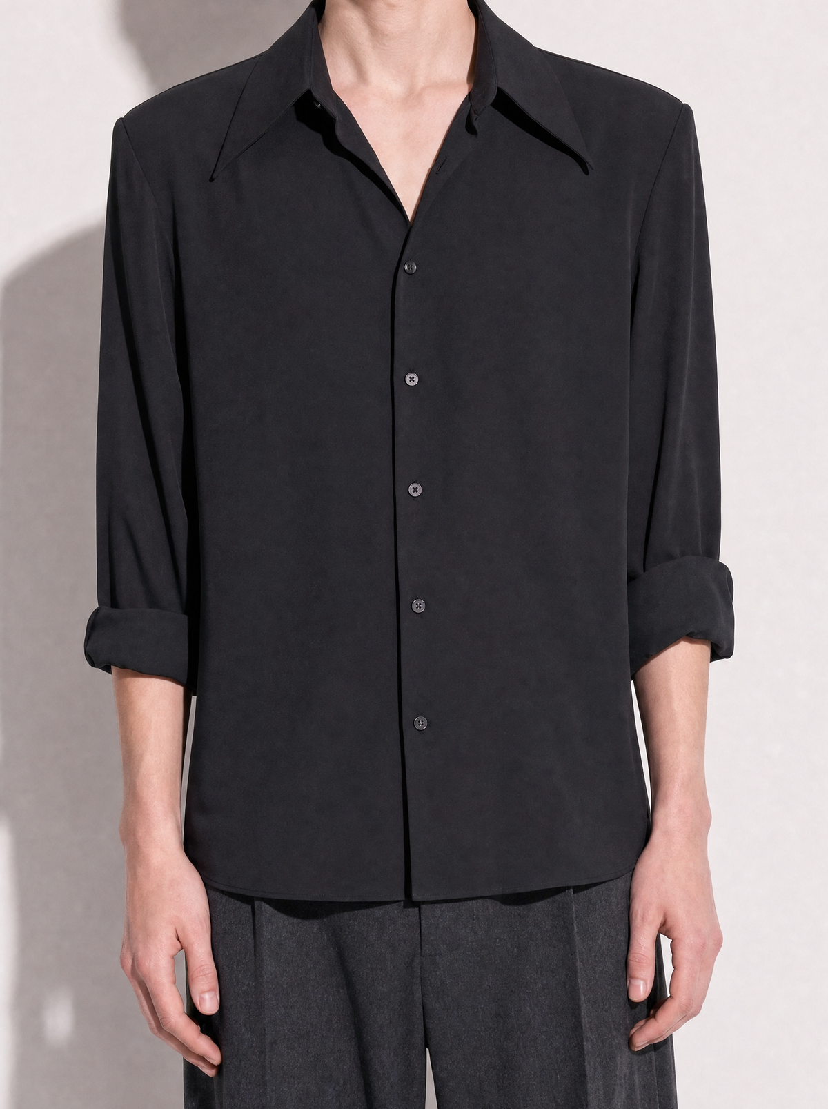 Jhon Structured Shoulder Padded Button-Up Shirt