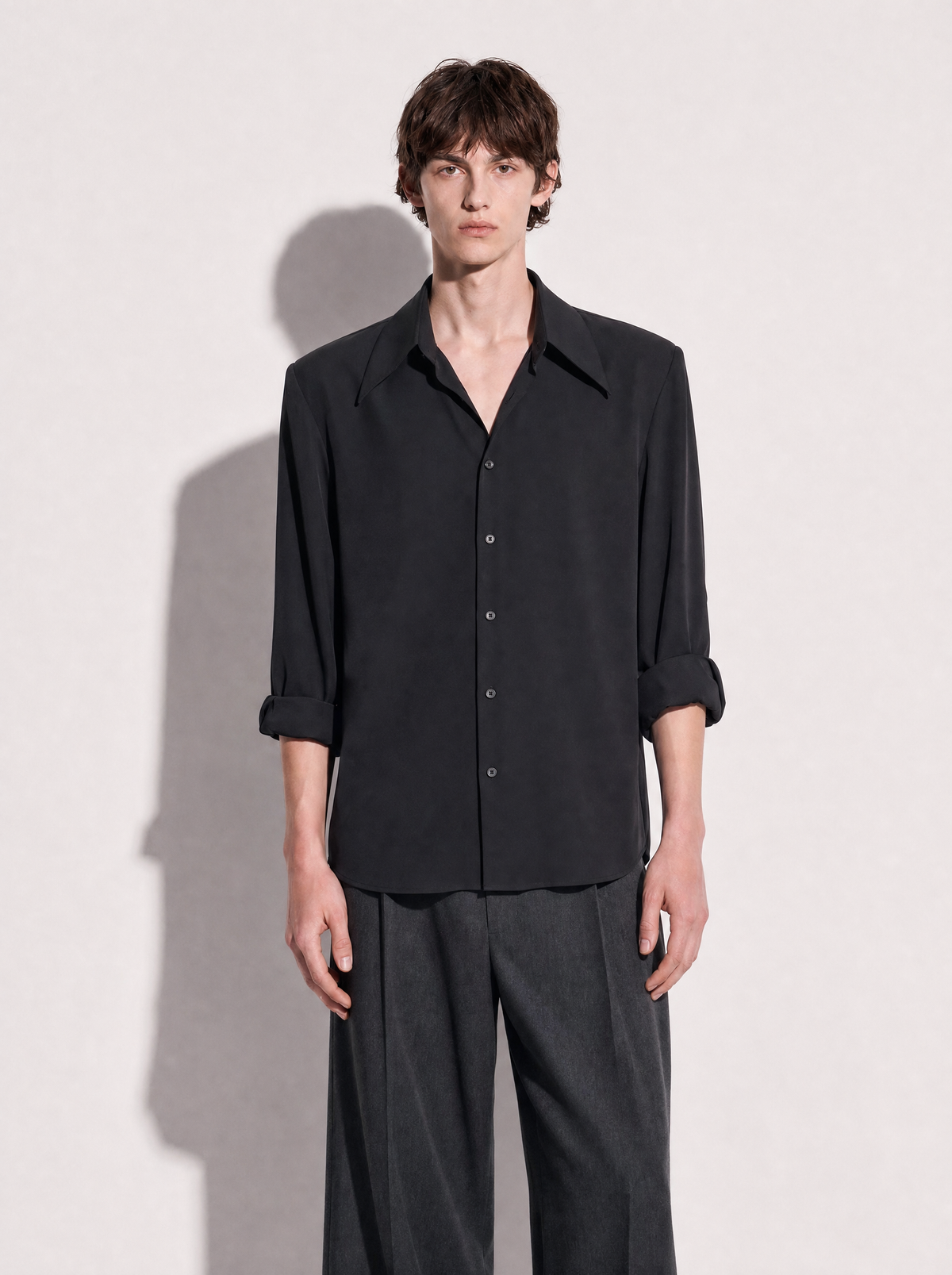 Jhon Structured Shoulder Padded Button-Up Shirt