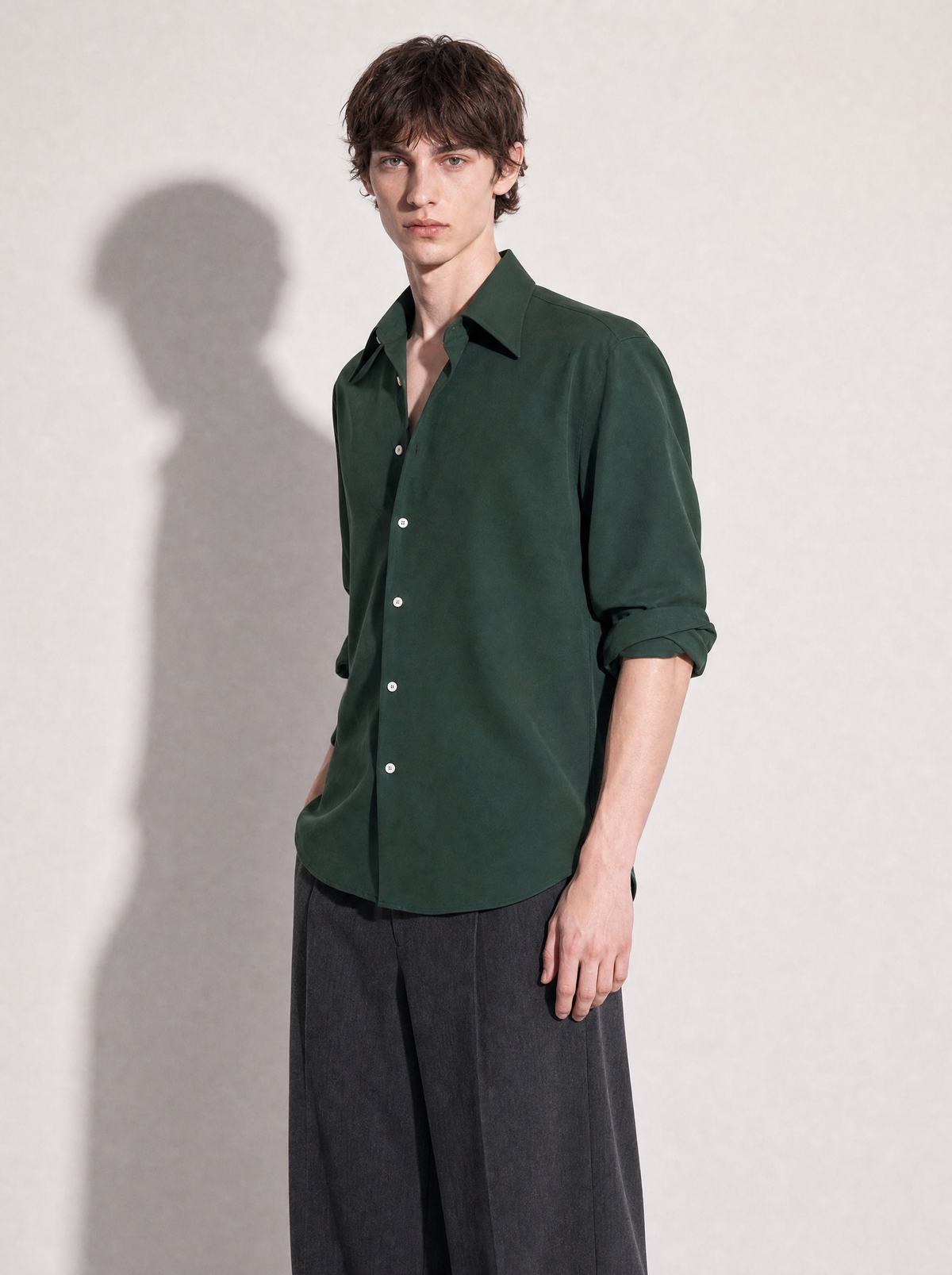 Jhon Structured Shoulder Padded Button-Up Shirt