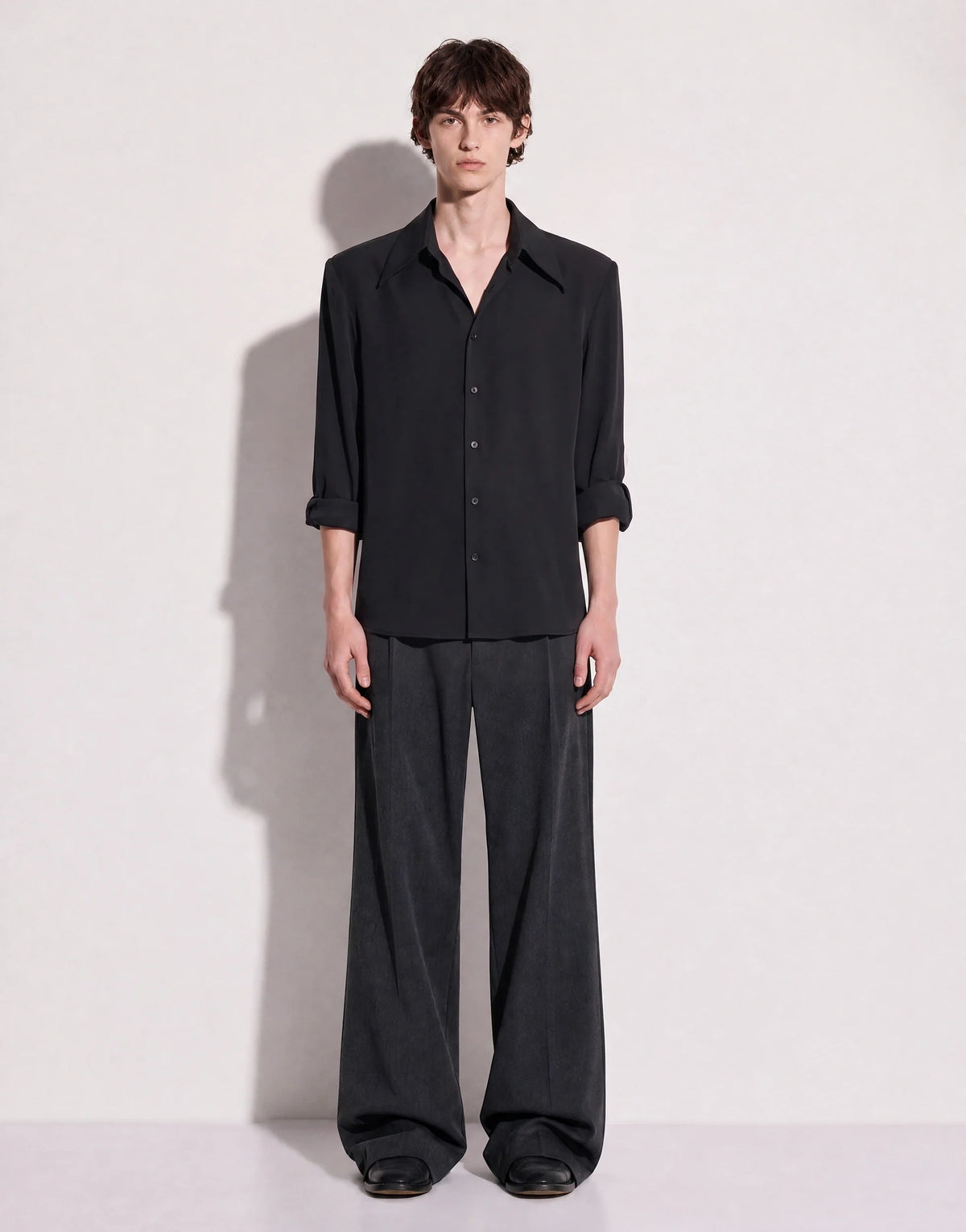 Jhon Structured Shoulder Padded Button-Up Shirt