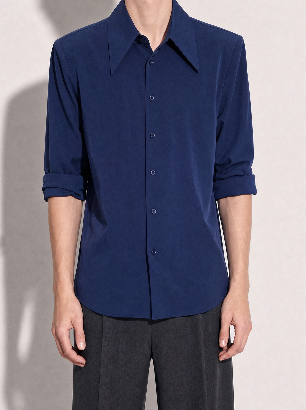 Jhon Structured Shoulder Padded Button-Up Shirt