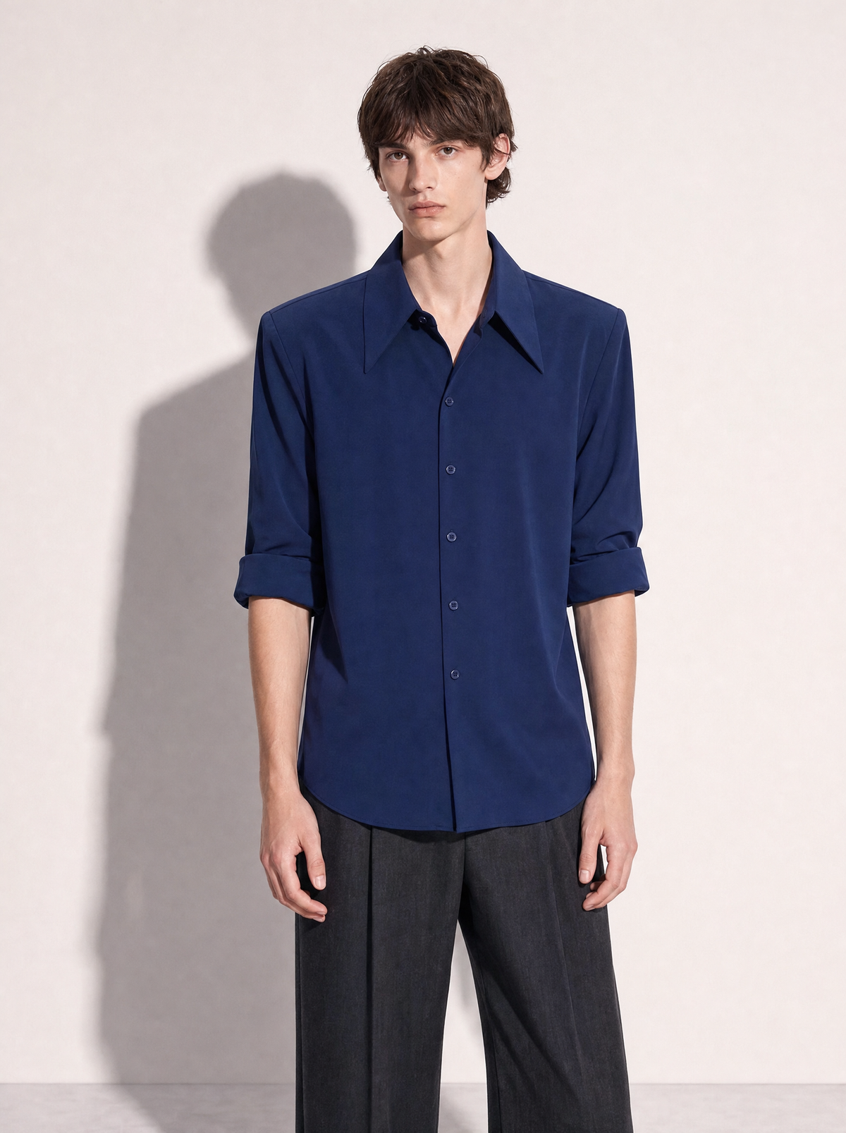 Jhon Structured Shoulder Padded Button-Up Shirt