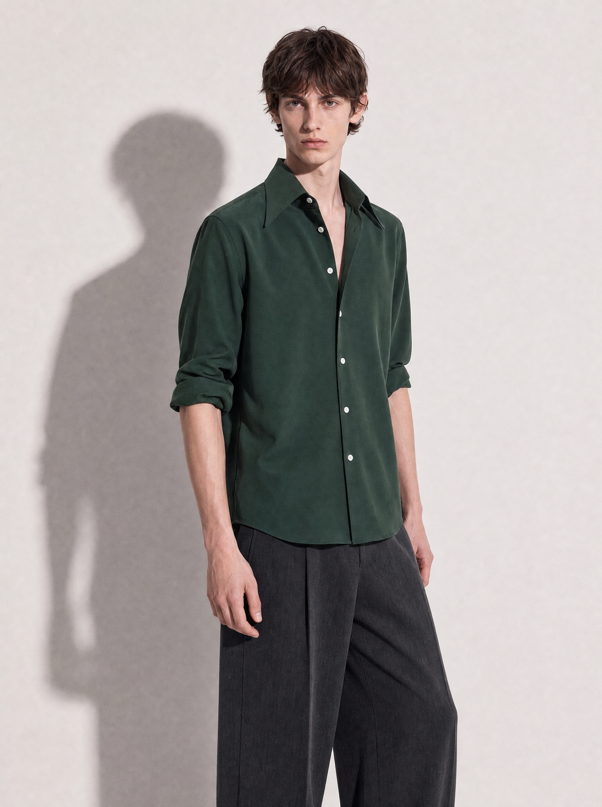 Jhon Structured Shoulder Padded Button-Up Shirt