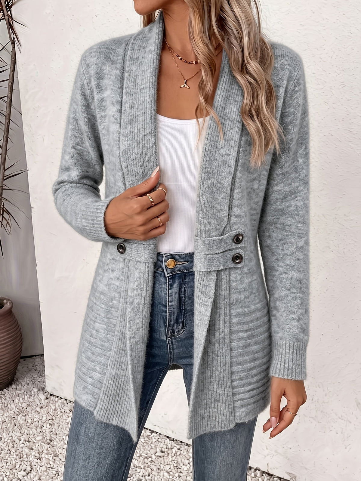 Xalviere | Elegant Women's Cardigan - Open Front & Fitted Waist